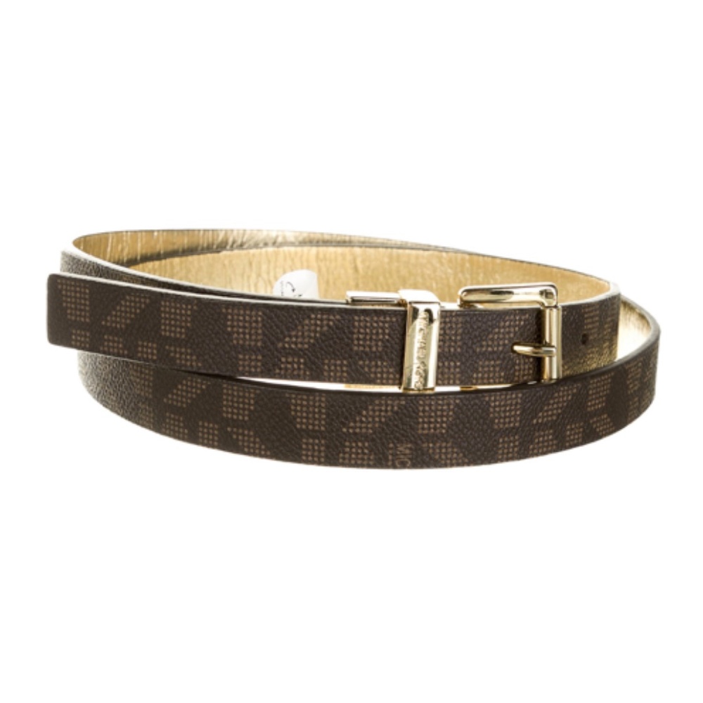 Michael Kors leather MK logo belt